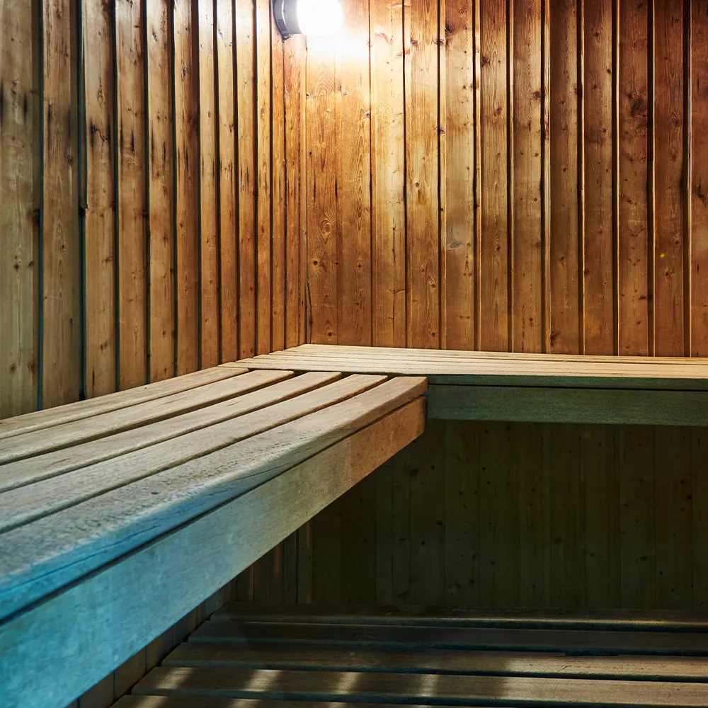 Sauna sec habillé de bois